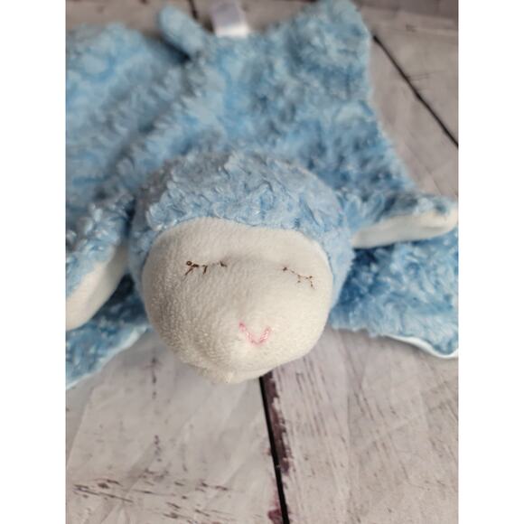 Gund Winky Mini Comfy Cozy BlueLamb Security Blanket Lovey Baby Satin Sheep - Picture 3 of 7